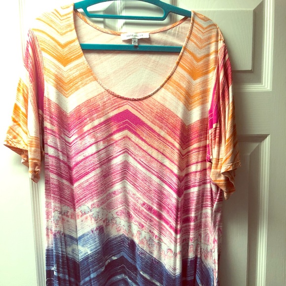 Rose + Olive ¾ length shirt, size 2x